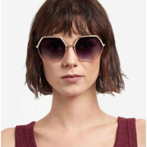 🕶️New Isabel Marant IM 0119/S 0000 IB Sunglasses - Gold Frame, Green Lenses - Picture 8 of 11